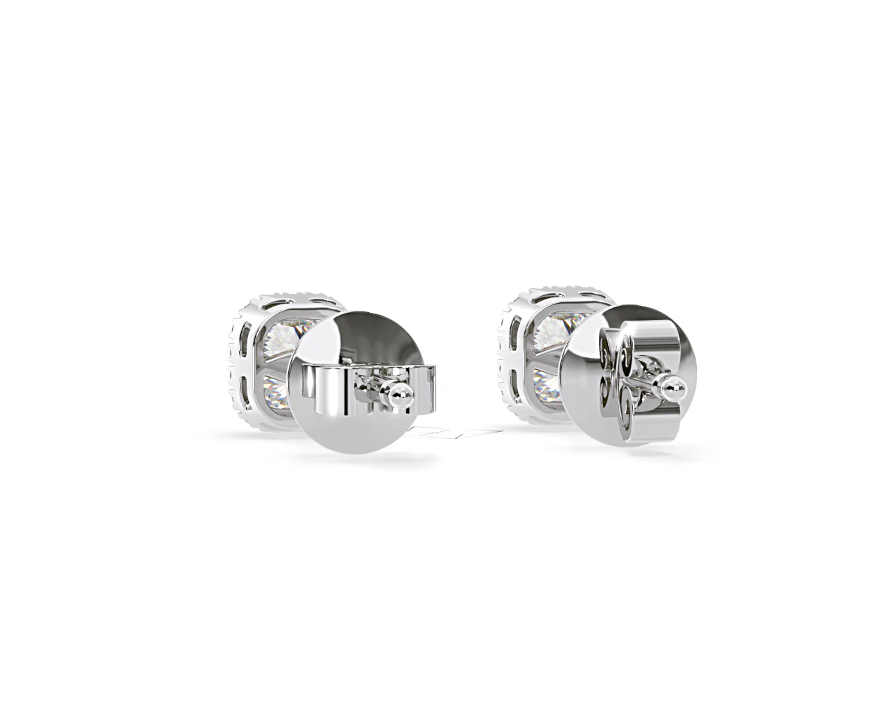 Beatrice Cushion Cut Lab Diamond Halo Earrings 1.30ct in 18K White Gold F/VS1 - Image 43