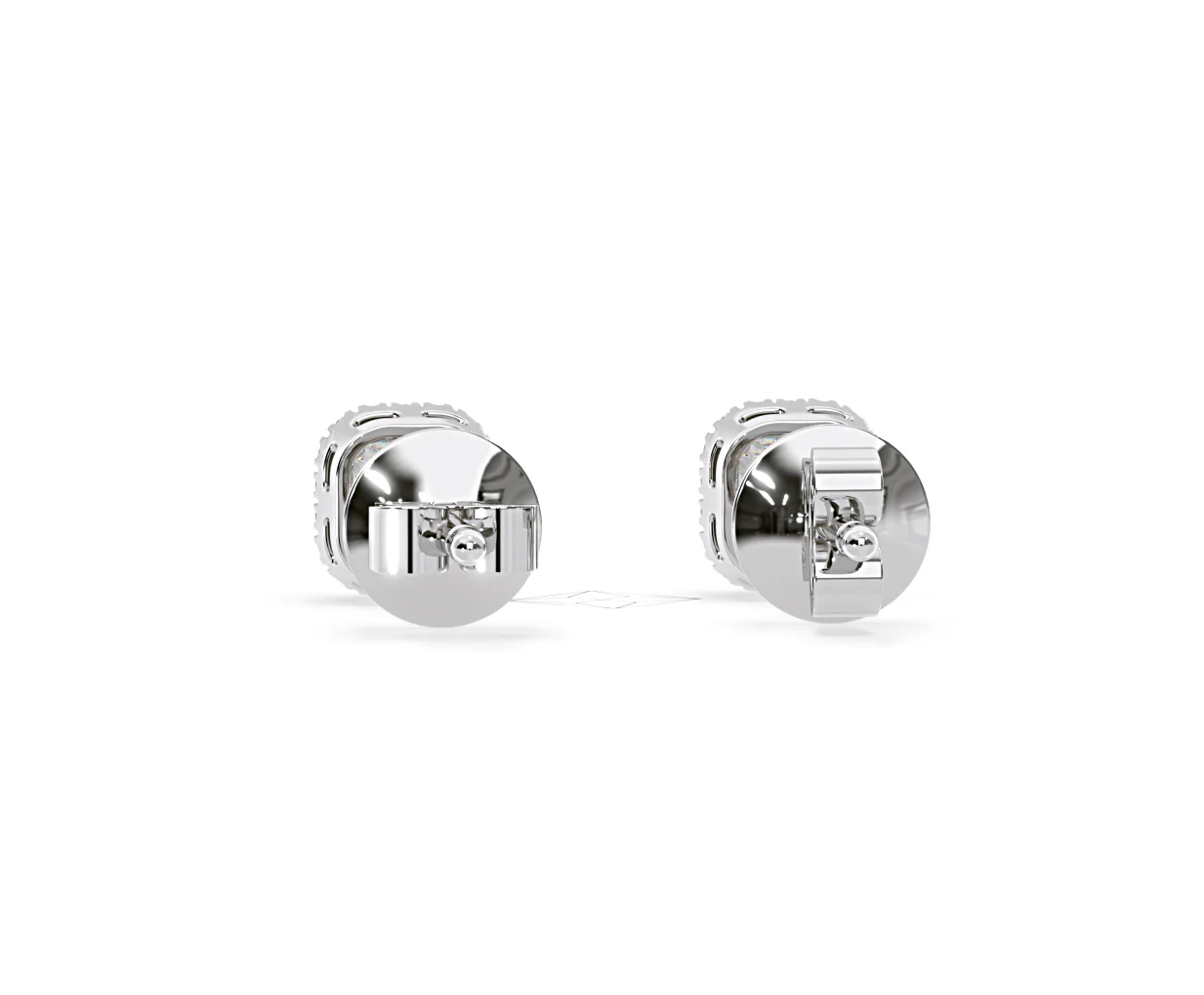 Beatrice Cushion Cut Lab Diamond Halo Earrings 1.30ct in 18K White Gold F/VS1 - Image 45