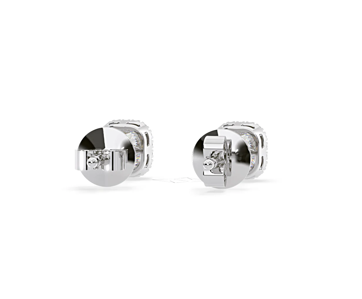 Beatrice Cushion Cut Lab Diamond Halo Earrings 1.30ct in 18K White Gold F/VS1 - Image 49