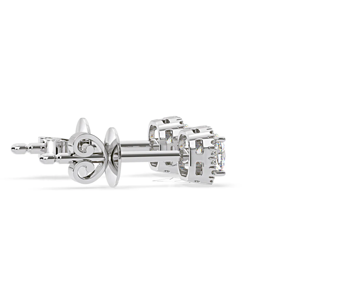 Beatrice Cushion Cut Lab Diamond Halo Earrings 1.30ct in 18K White Gold F/VS1 - Image 63