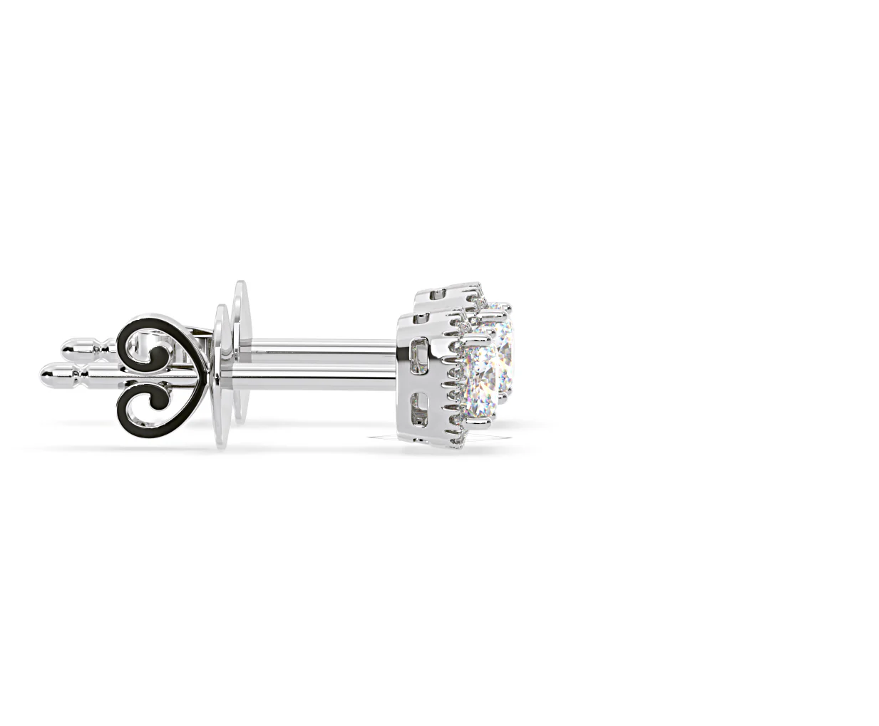 Beatrice Cushion Cut Lab Diamond Halo Earrings 1.30ct in 18K White Gold F/VS1 - Image 67