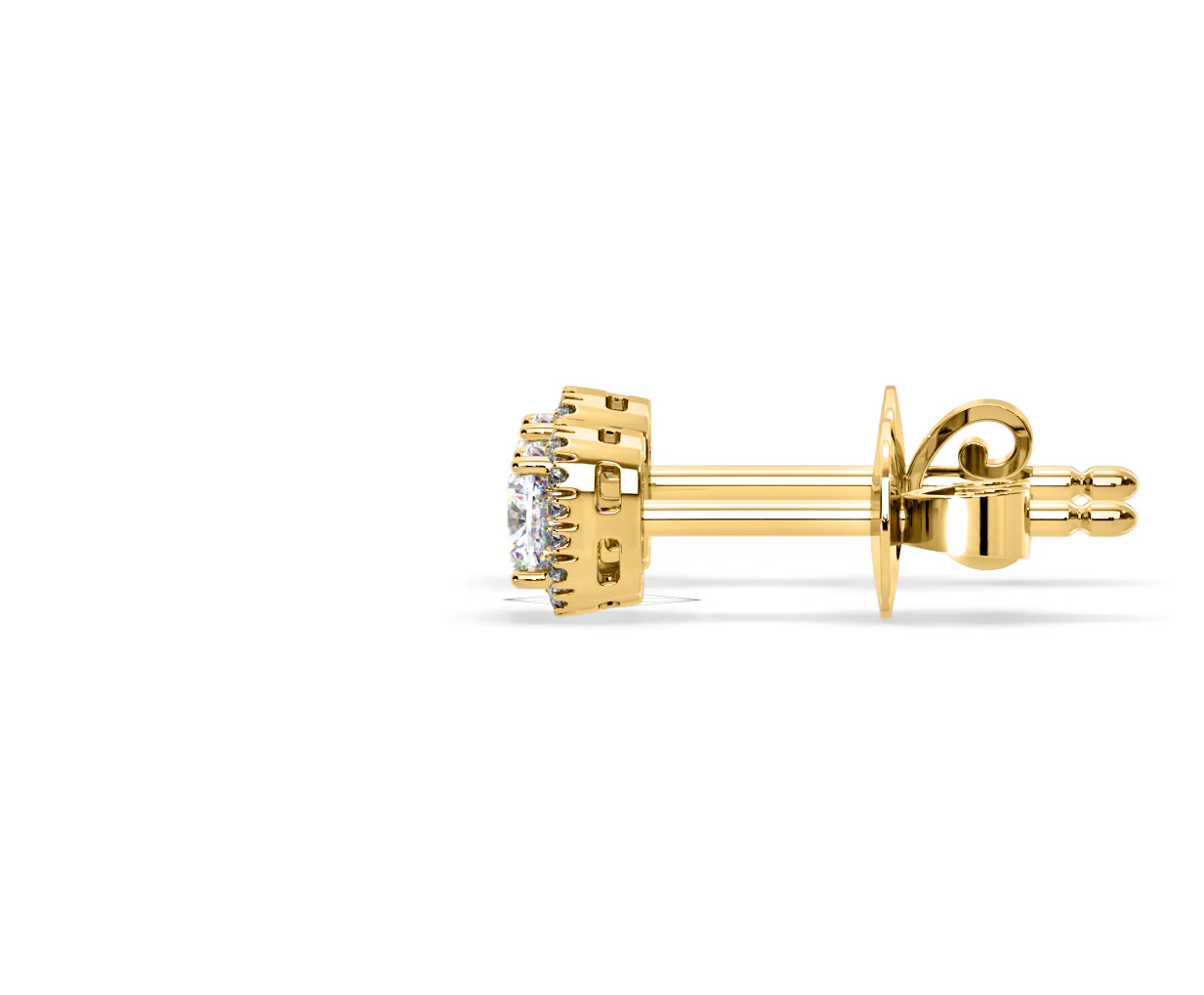 Beatrice Cushion Cut Lab Diamond Halo Earrings 1.30ct in 18K Yellow Gold F/VS1 - Image 27