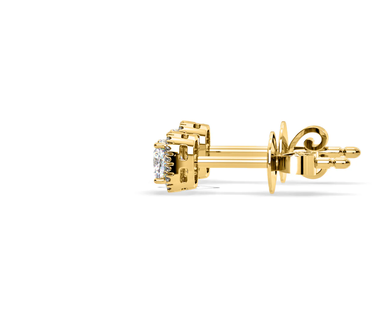 Beatrice Cushion Cut Lab Diamond Halo Earrings 1.30ct in 18K Yellow Gold F/VS1 - Image 28