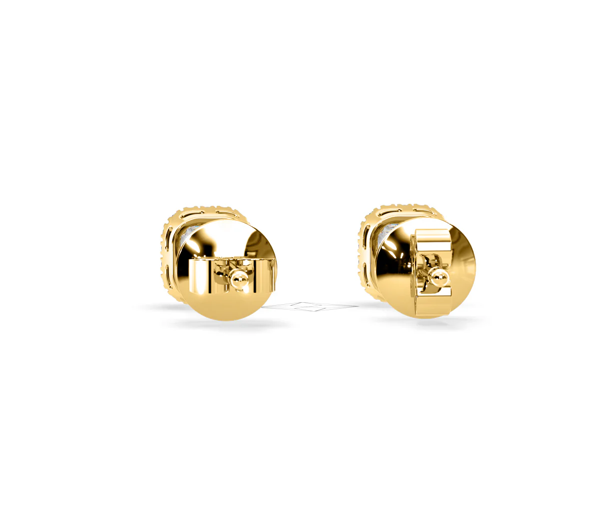 Beatrice Cushion Cut Lab Diamond Halo Earrings 1.30ct in 18K Yellow Gold F/VS1 - Image 45