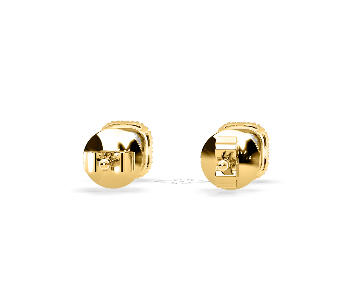 Beatrice Cushion Cut Lab Diamond Halo Earrings 1.30ct in 18K Yellow Gold F/VS1 - Image 48