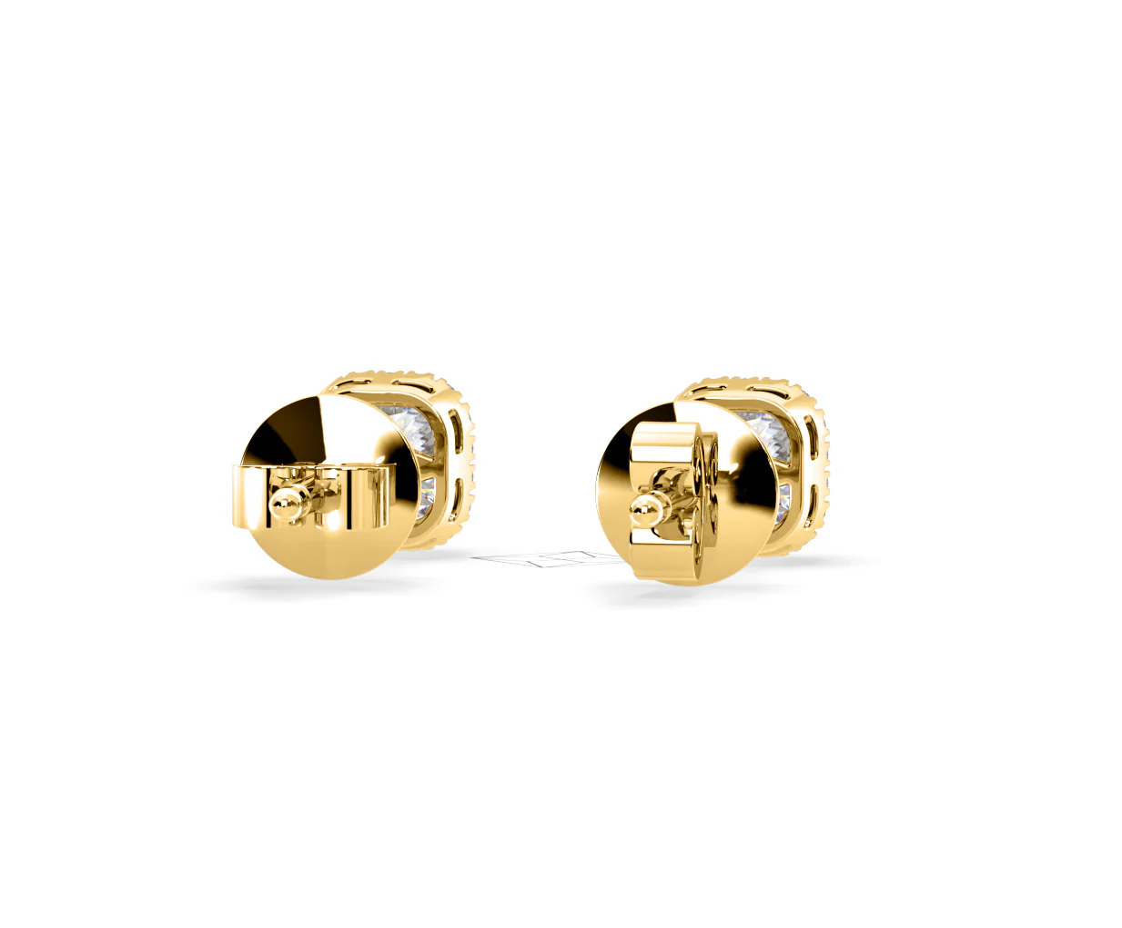 Beatrice Cushion Cut Lab Diamond Halo Earrings 1.30ct in 18K Yellow Gold F/VS1 - Image 49