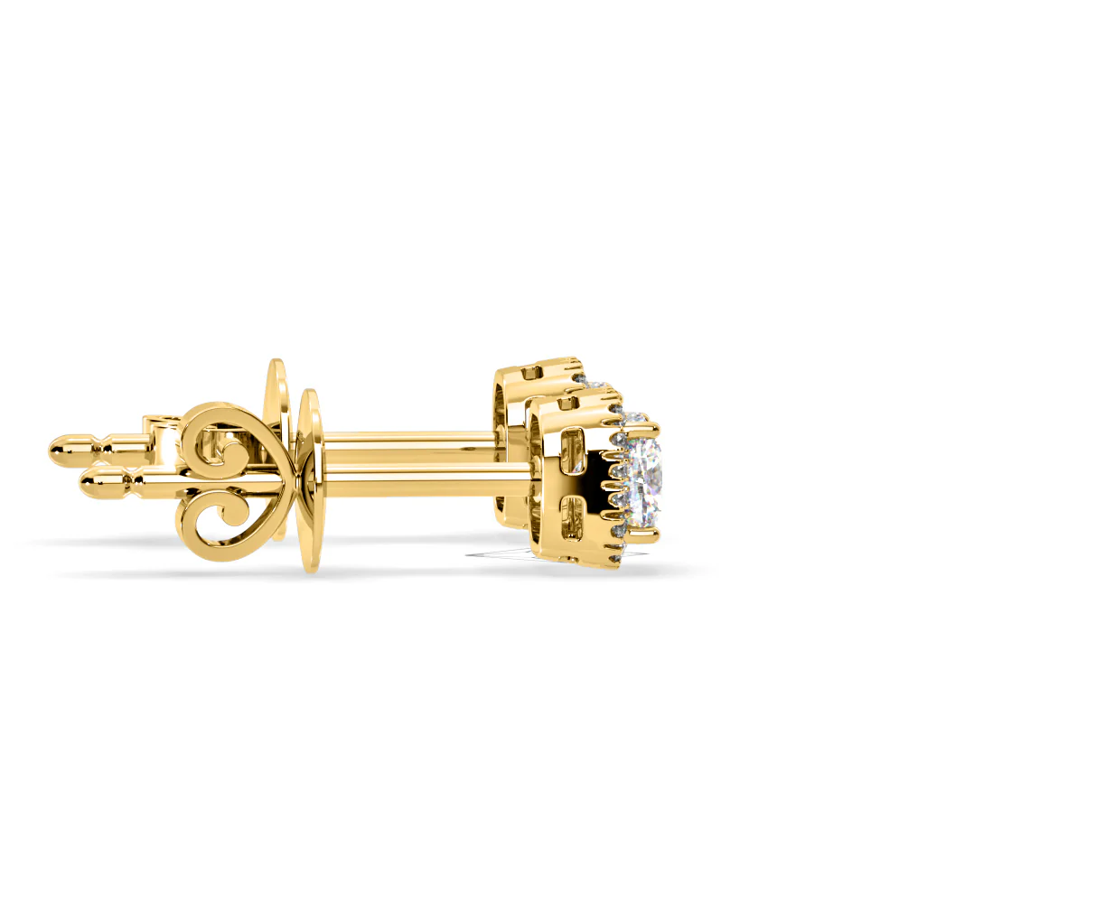 Beatrice Cushion Cut Lab Diamond Halo Earrings 1.30ct in 18K Yellow Gold F/VS1 - Image 65