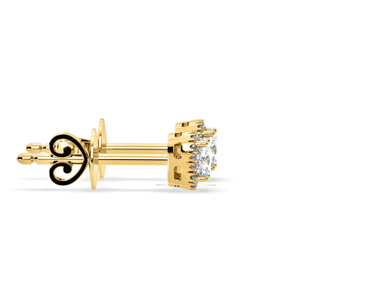Beatrice Cushion Cut Lab Diamond Halo Earrings 1.30ct in 18K Yellow Gold F/VS1 - Image 67