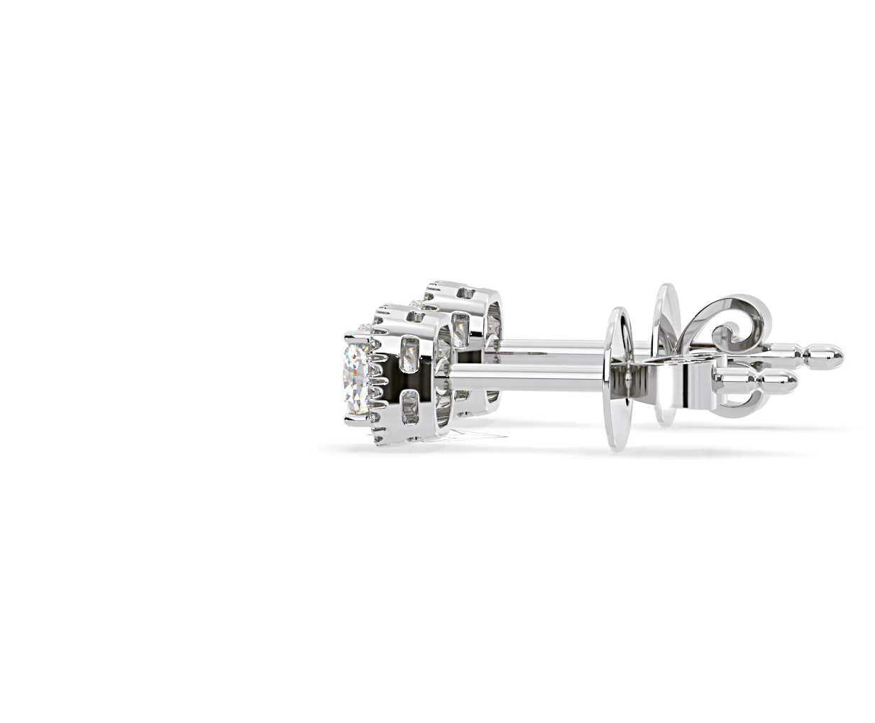 Beatrice Cushion Cut Lab Diamond Halo Earrings 2.45ct in 18K White Gold F/VS1 - Image 30