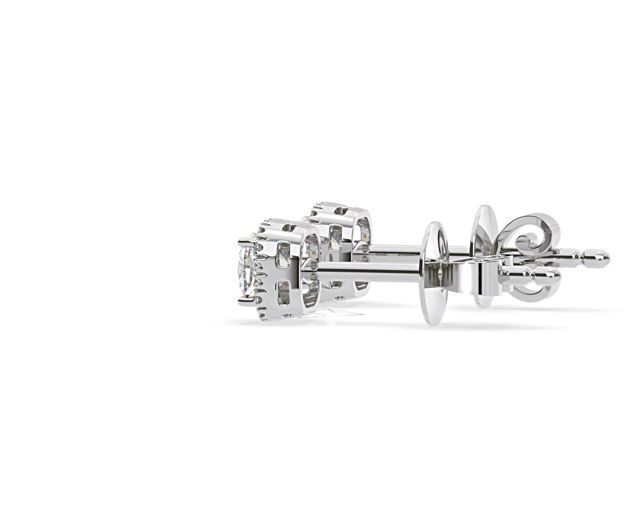 Beatrice Cushion Cut Lab Diamond Halo Earrings 2.45ct in 18K White Gold F/VS1 - Image 31