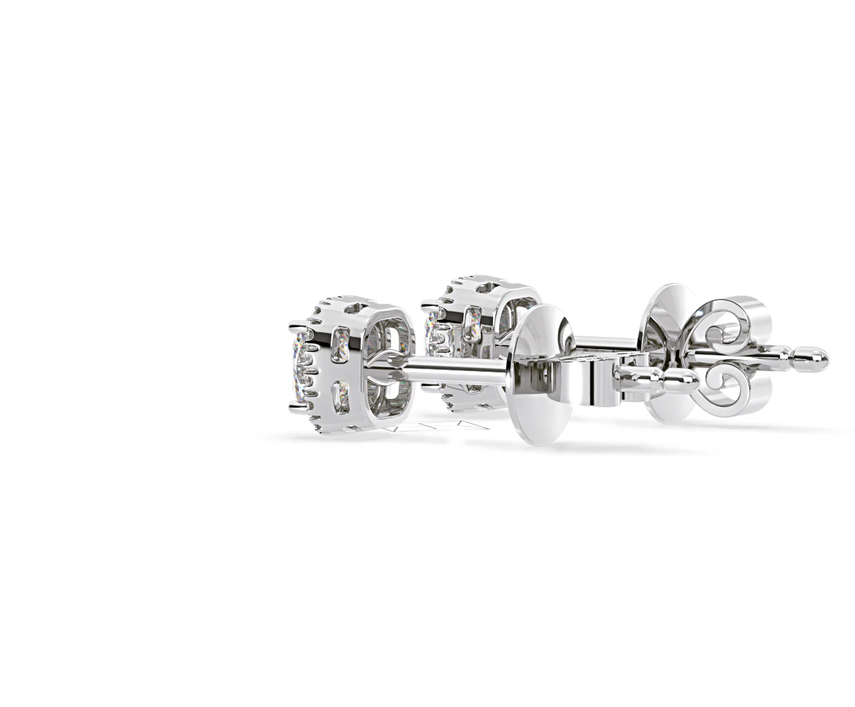 Beatrice Cushion Cut Lab Diamond Halo Earrings 2.45ct in 18K White Gold F/VS1 - Image 34