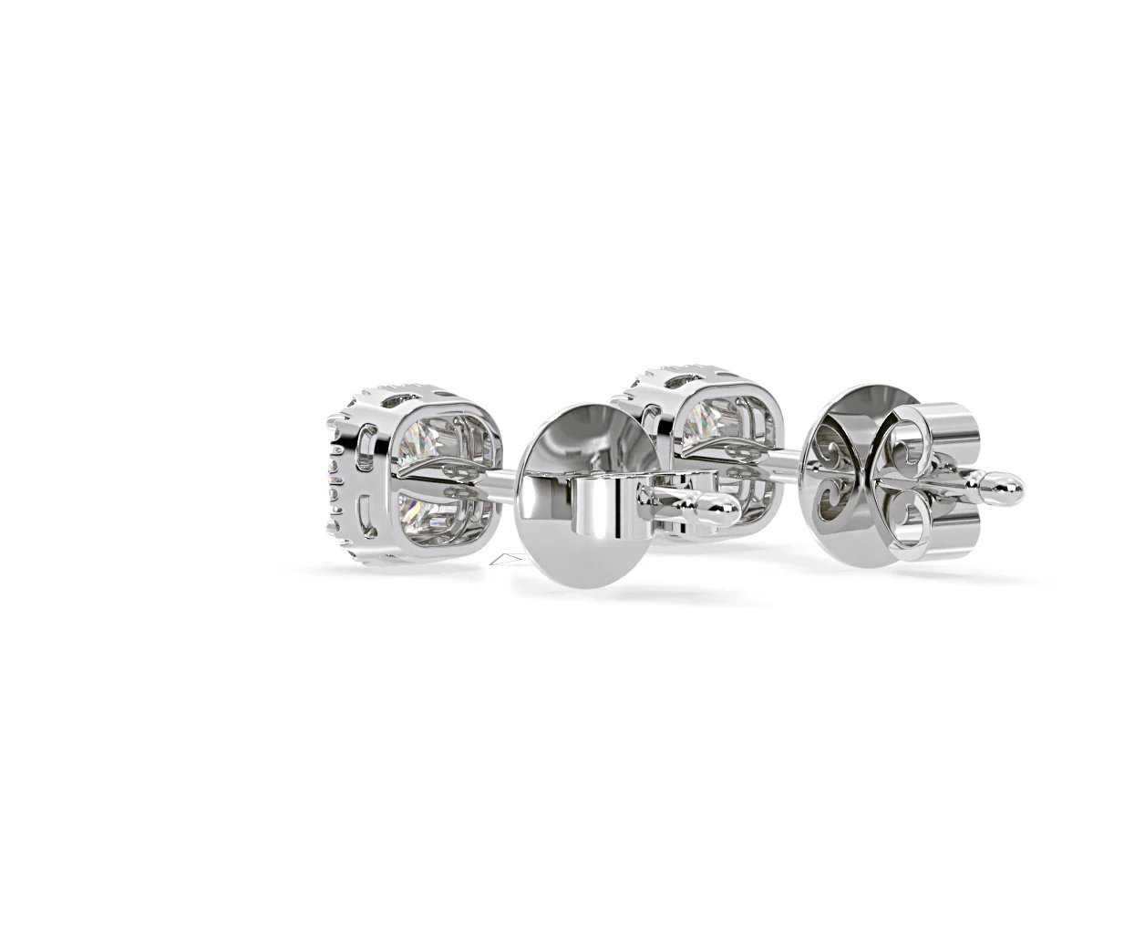 Beatrice Cushion Cut Lab Diamond Halo Earrings 2.45ct in 18K White Gold F/VS1 - Image 39