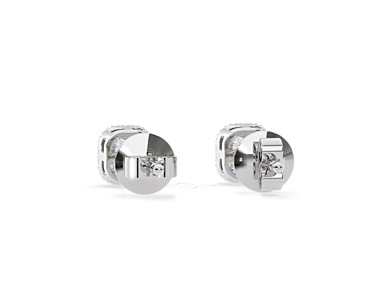 Beatrice Cushion Cut Lab Diamond Halo Earrings 2.45ct in 18K White Gold F/VS1 - Image 45