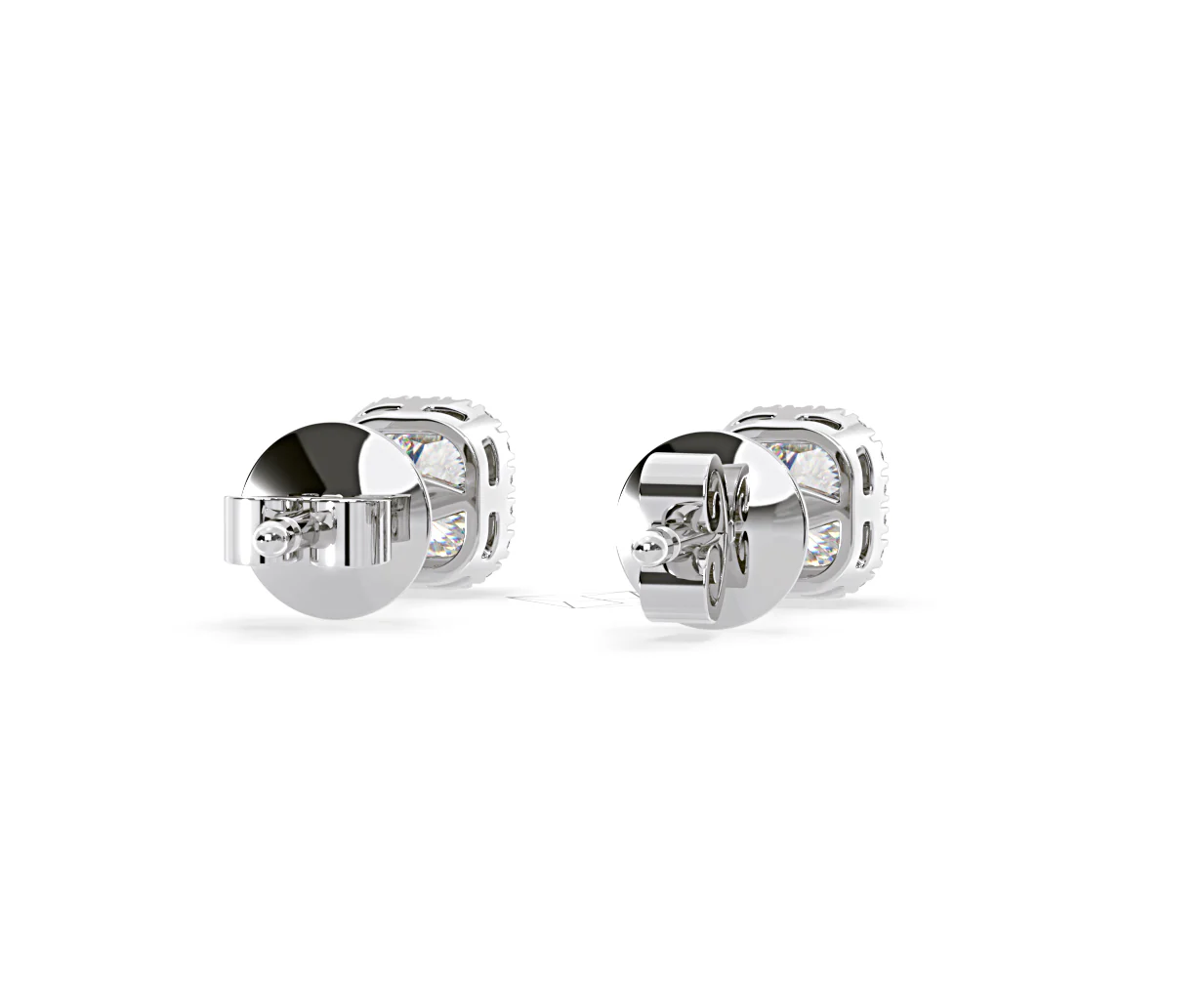 Beatrice Cushion Cut Lab Diamond Halo Earrings 2.45ct in 18K White Gold F/VS1 - Image 51