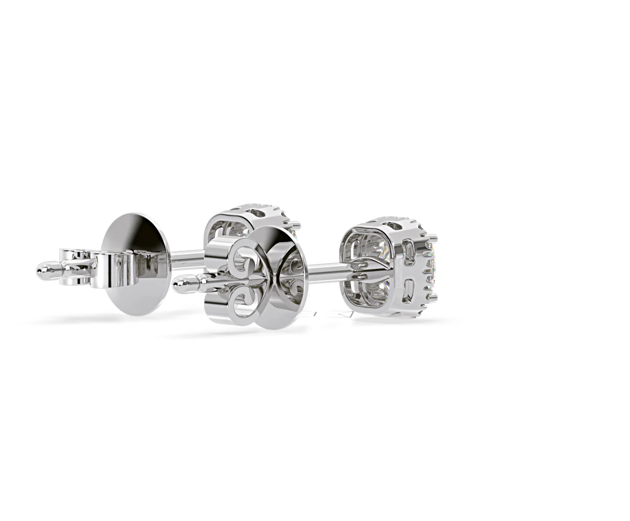 Beatrice Cushion Cut Lab Diamond Halo Earrings 2.45ct in 18K White Gold F/VS1 - Image 58