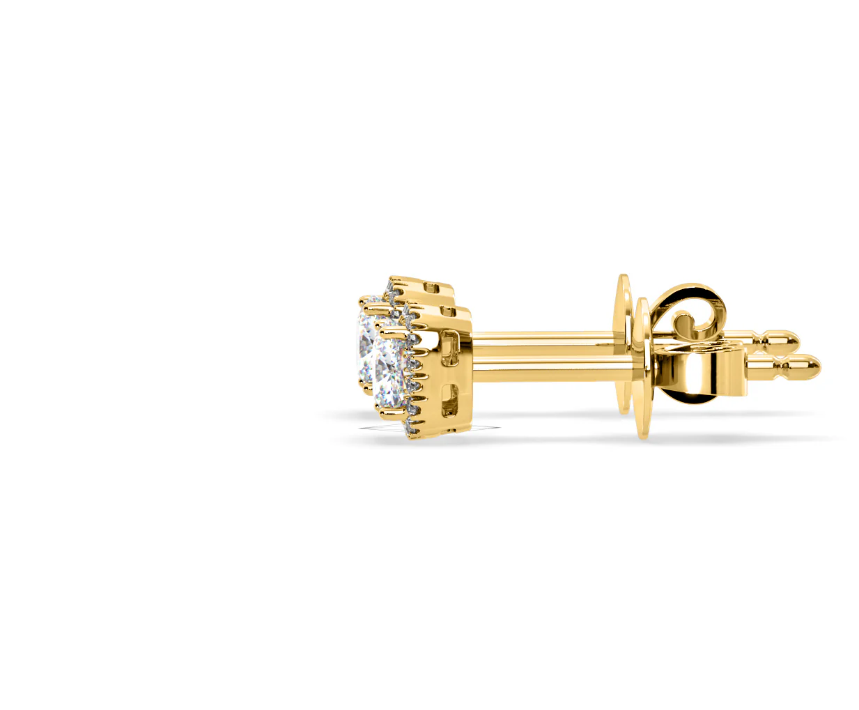 Beatrice Cushion Cut Lab Diamond Halo Earrings 2.45ct in 18K Yellow Gold F/VS1 - Image 26