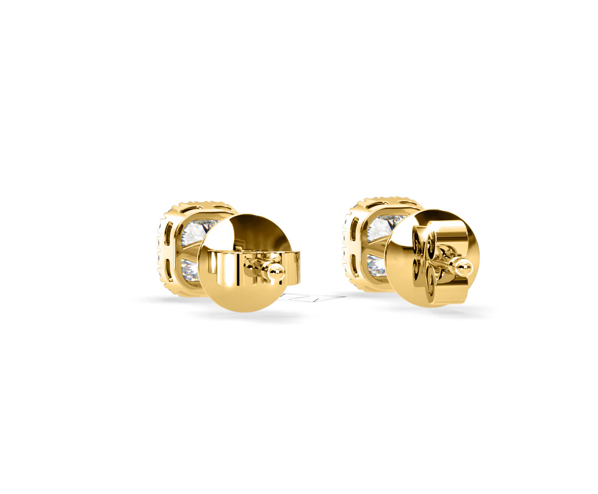Beatrice Cushion Cut Lab Diamond Halo Earrings 2.45ct in 18K Yellow Gold F/VS1 - Image 43