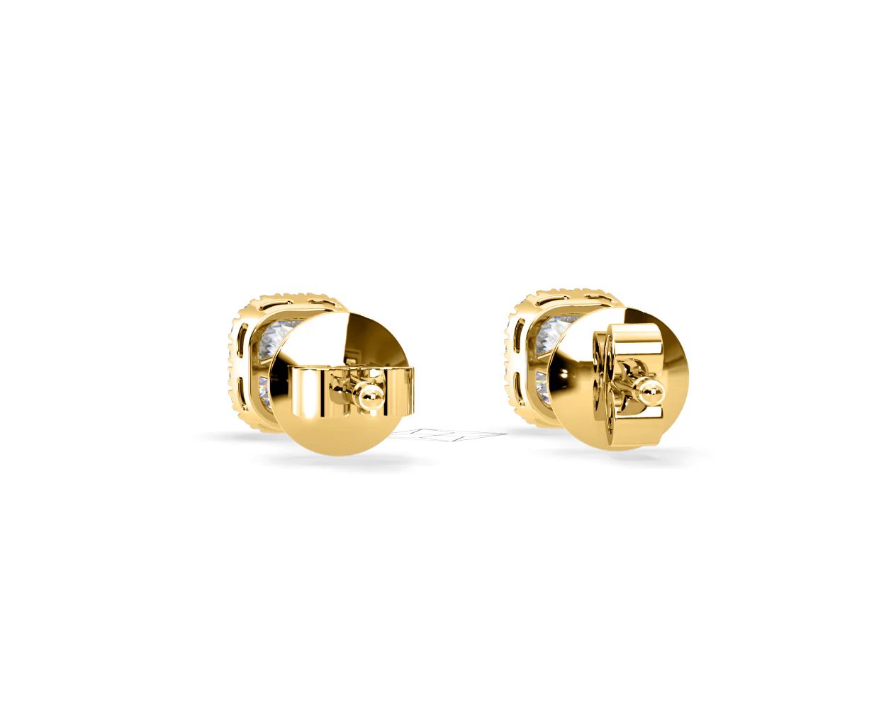 Beatrice Cushion Cut Lab Diamond Halo Earrings 2.45ct in 18K Yellow Gold F/VS1 - Image 44