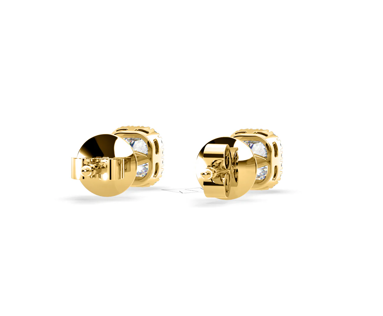 Beatrice Cushion Cut Lab Diamond Halo Earrings 2.45ct in 18K Yellow Gold F/VS1 - Image 50