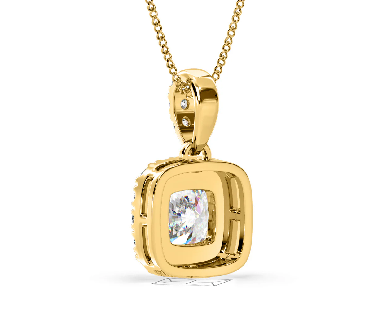 Beatrice Cushion Cut Lab Diamond Pendant Necklace 0.70ct in 18K Yellow Gold F/VS1 - Image 41