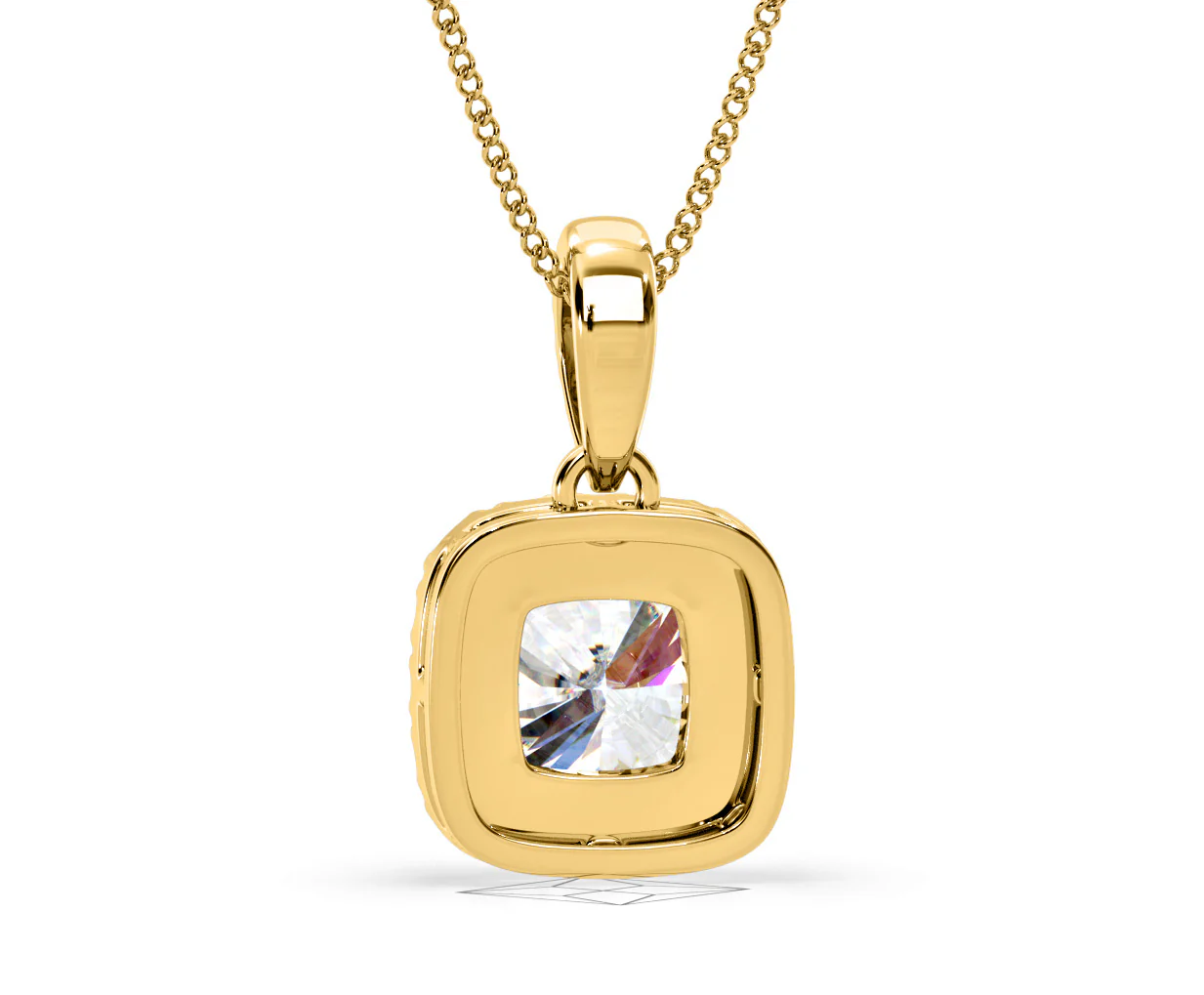 Beatrice Cushion Cut Lab Diamond Pendant Necklace 0.70ct in 18K Yellow Gold F/VS1 - Image 46