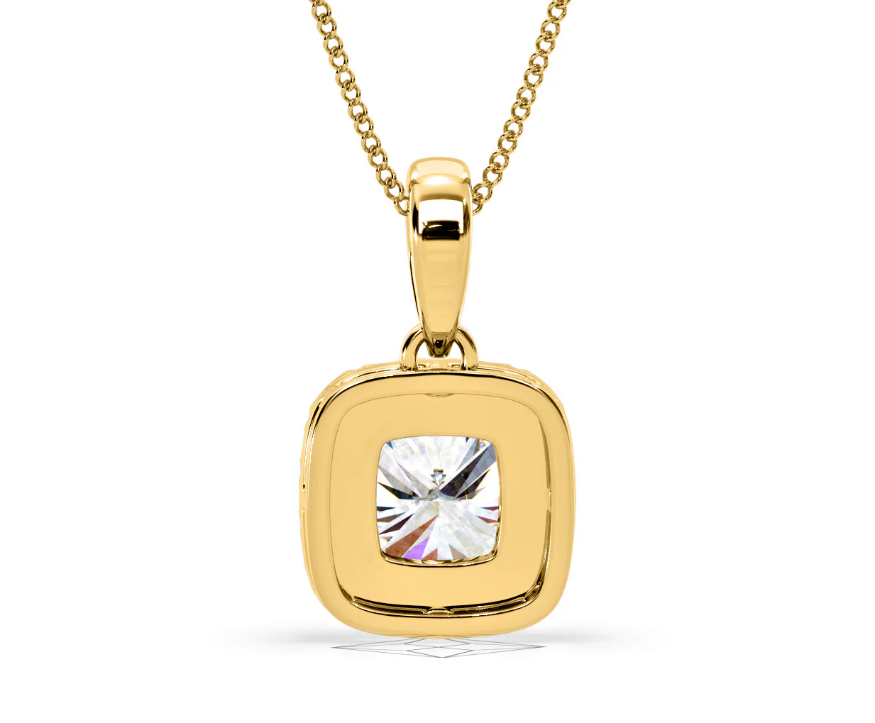 Beatrice Cushion Cut Lab Diamond Pendant Necklace 0.70ct in 18K Yellow Gold F/VS1 - Image 47