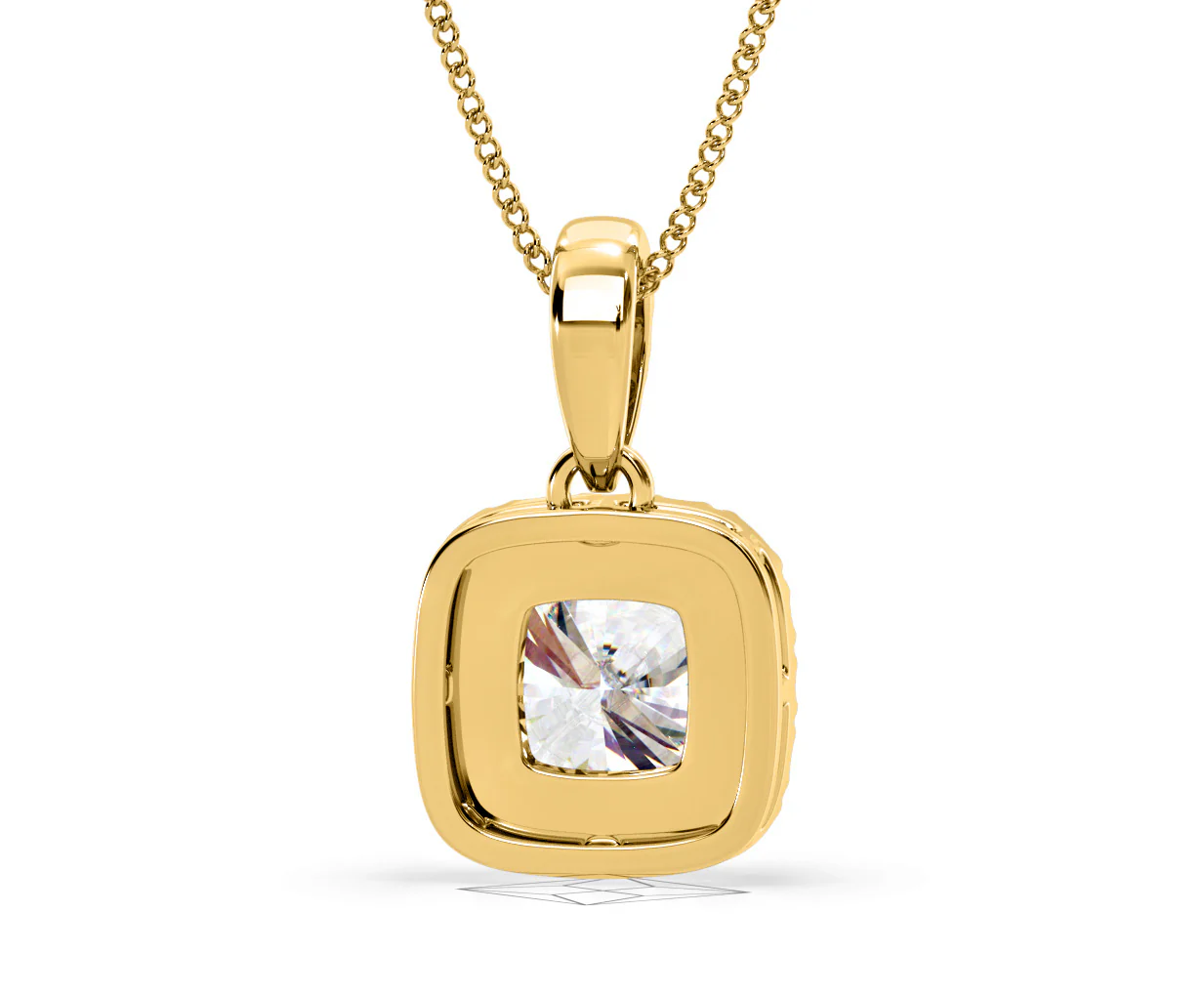 Beatrice Cushion Cut Lab Diamond Pendant Necklace 0.70ct in 18K Yellow Gold F/VS1 - Image 49