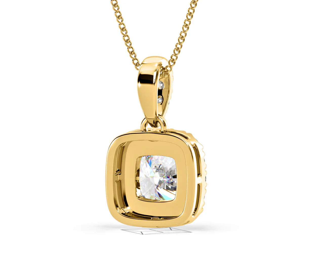 Beatrice Cushion Cut Lab Diamond Pendant Necklace 0.70ct in 18K Yellow Gold F/VS1 - Image 52