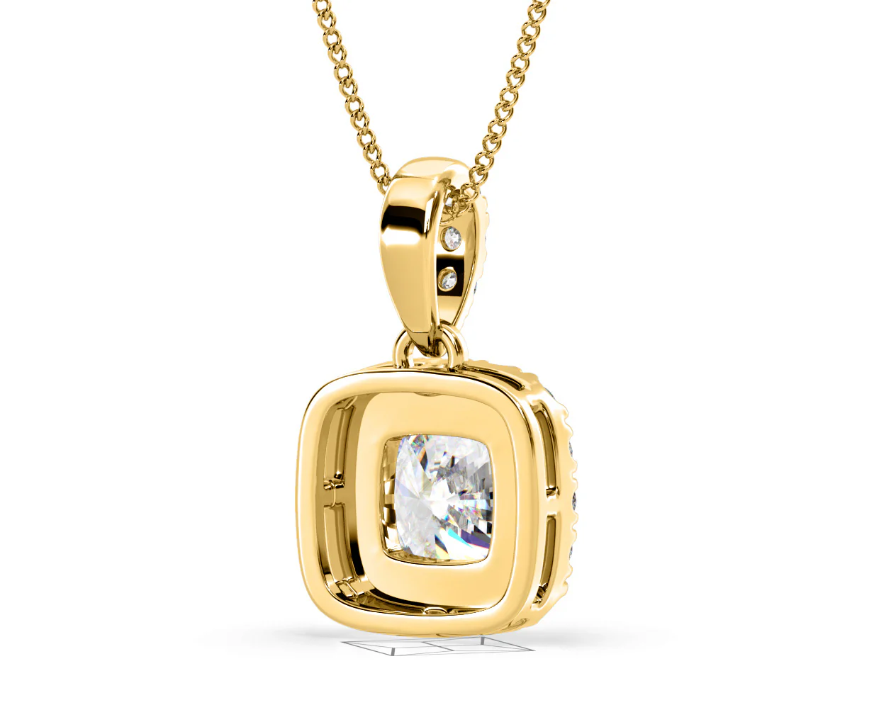 Beatrice Cushion Cut Lab Diamond Pendant Necklace 0.70ct in 18K Yellow Gold F/VS1 - Image 53