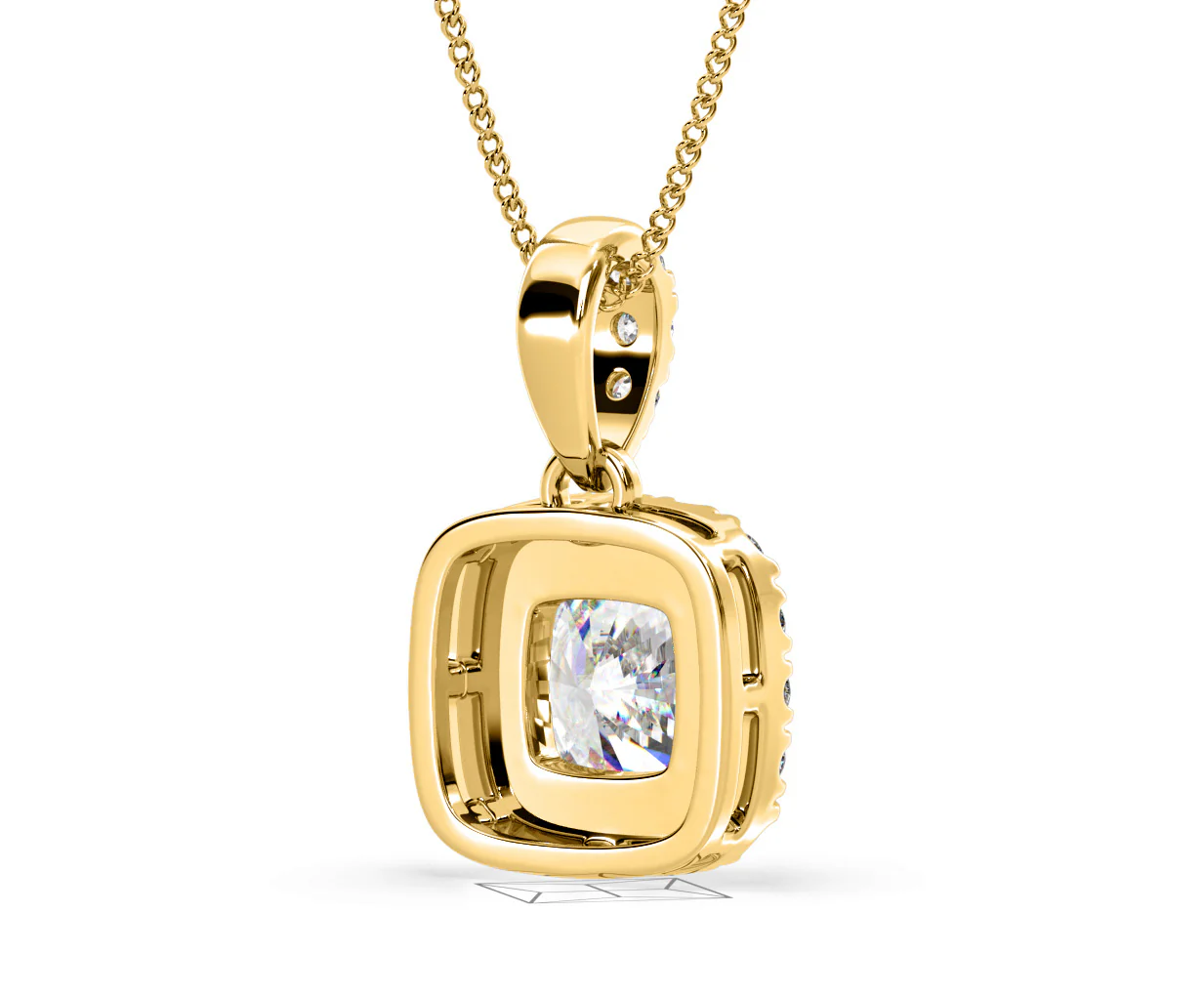 Beatrice Cushion Cut Lab Diamond Pendant Necklace 0.70ct in 18K Yellow Gold F/VS1 - Image 54