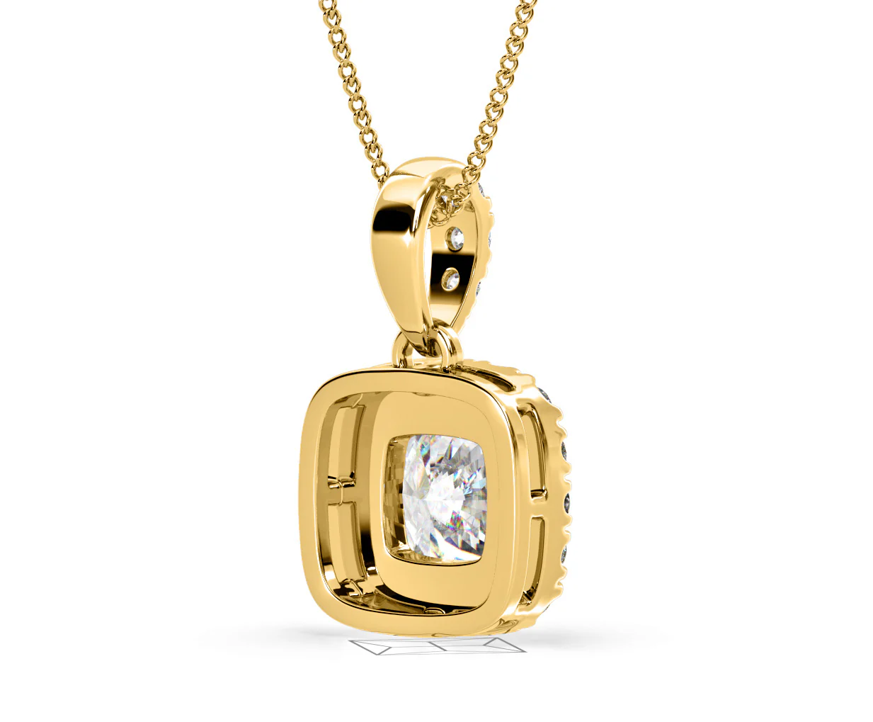Beatrice Cushion Cut Lab Diamond Pendant Necklace 0.70ct in 18K Yellow Gold F/VS1 - Image 55