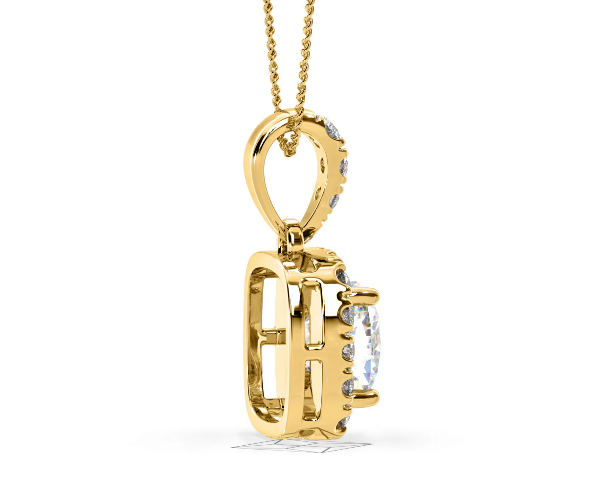 Beatrice Cushion Cut Lab Diamond Pendant Necklace 0.70ct in 18K Yellow Gold F/VS1 - Image 64