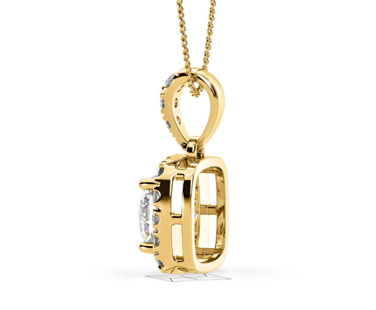 Beatrice Cushion Cut Lab Diamond Pendant Necklace 1.38ct in 18K Yellow Gold F/VS1 - Image 32