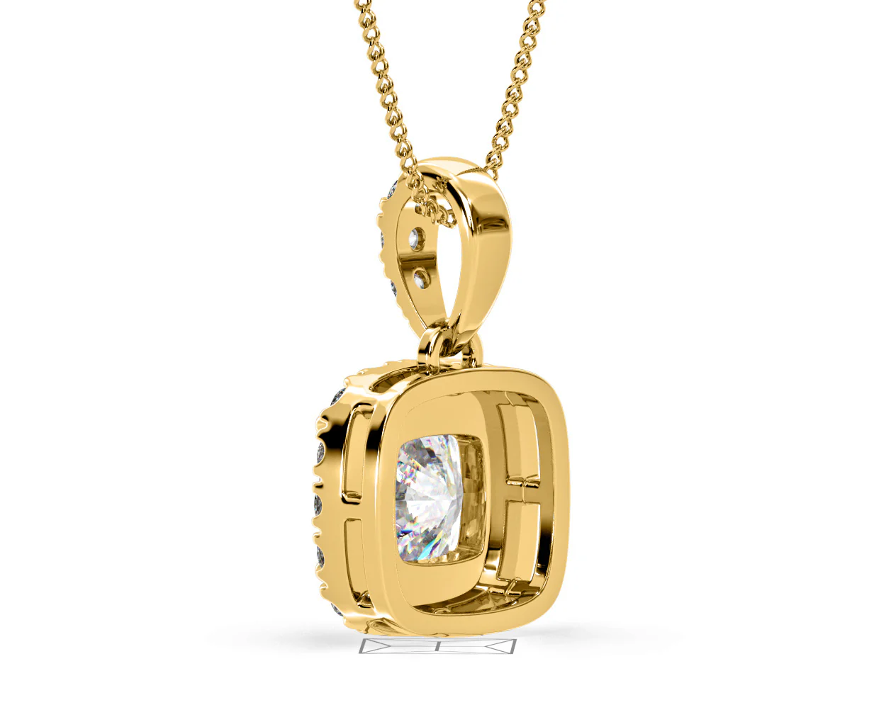 Beatrice Cushion Cut Lab Diamond Pendant Necklace 1.38ct in 18K Yellow Gold F/VS1 - Image 38