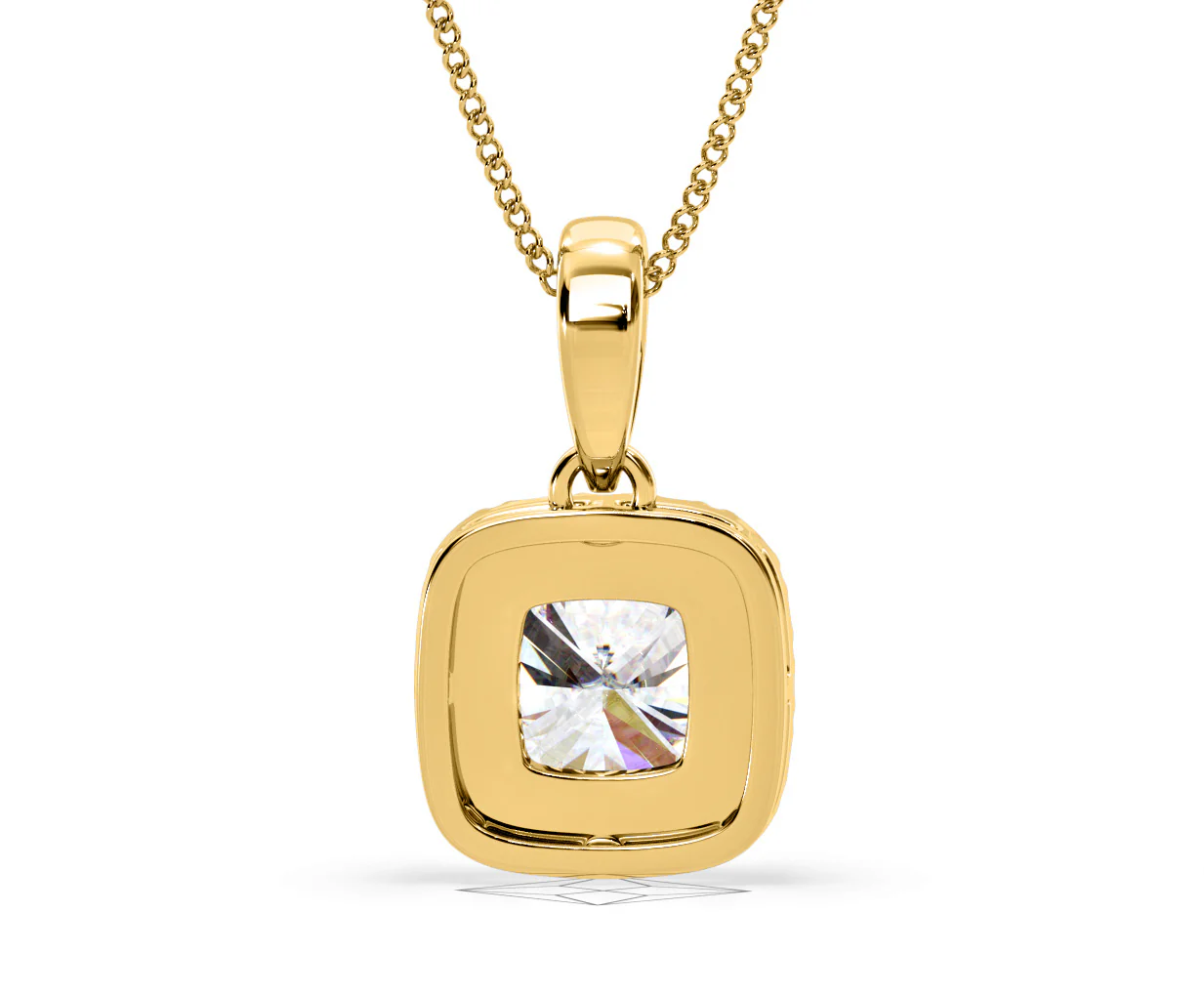 Beatrice Cushion Cut Lab Diamond Pendant Necklace 1.38ct in 18K Yellow Gold F/VS1 - Image 48