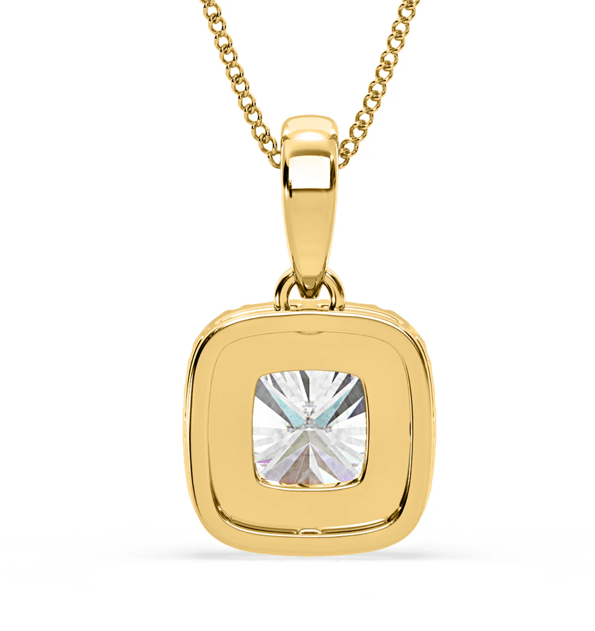 Beatrice Cushion Cut Lab Diamond Pendant Necklace 1.38ct in 18K Yellow Gold F/VS1 - Image 6