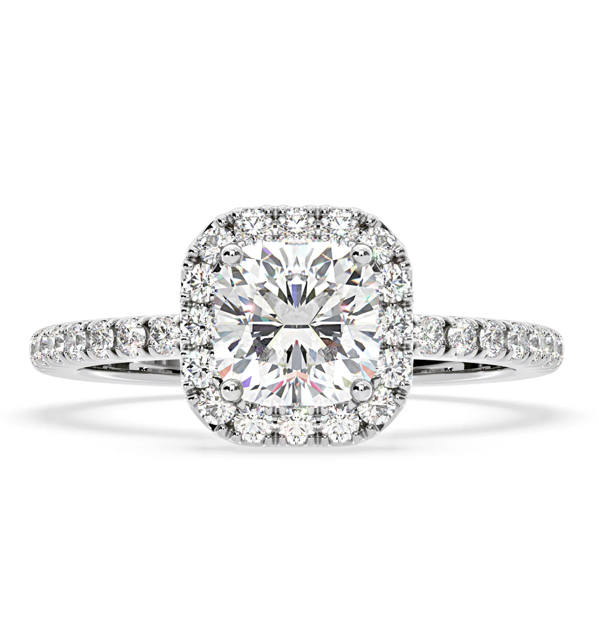 Beatrice GIA Diamond Halo Engagement Ring 18K White Gold 1.48ct G/SI2 - Image 3