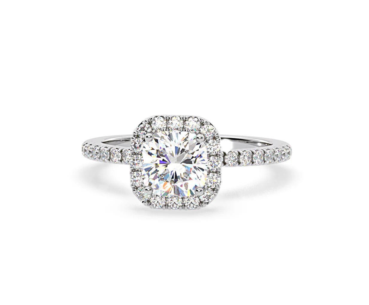 Beatrice GIA Diamond Halo Engagement Ring 18K White Gold 1.48ct G/SI2 - Image 8
