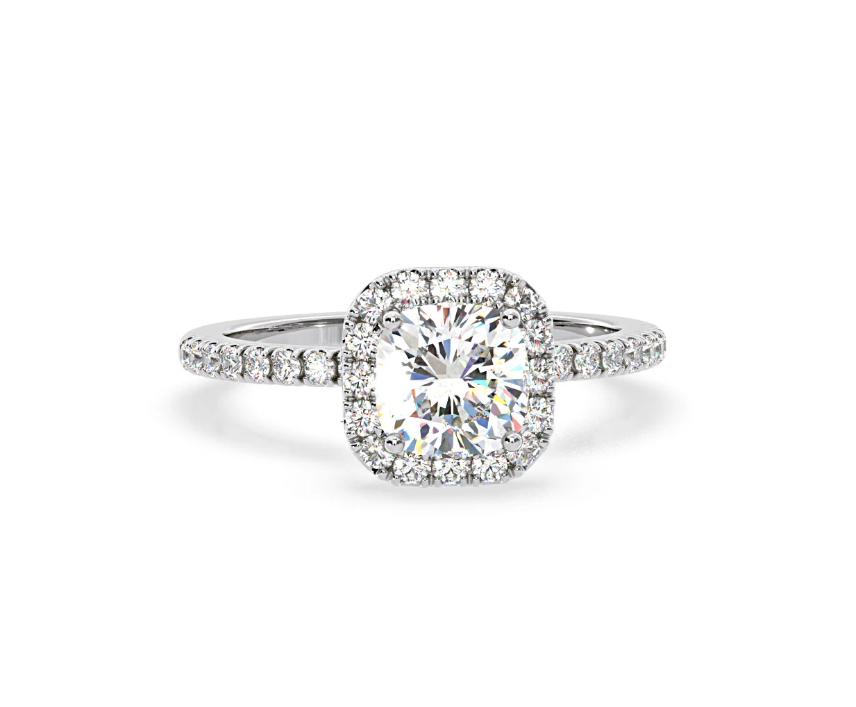Beatrice GIA Diamond Halo Engagement Ring 18K White Gold 1.48ct G/SI2 - Image 85