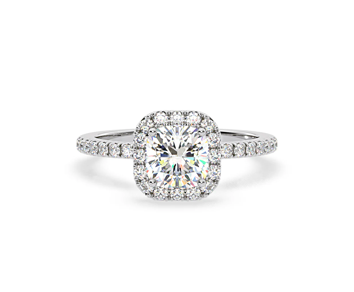 Beatrice GIA Diamond Halo Engagement Ring 18K White Gold 1.48ct G/SI2 - Image 86