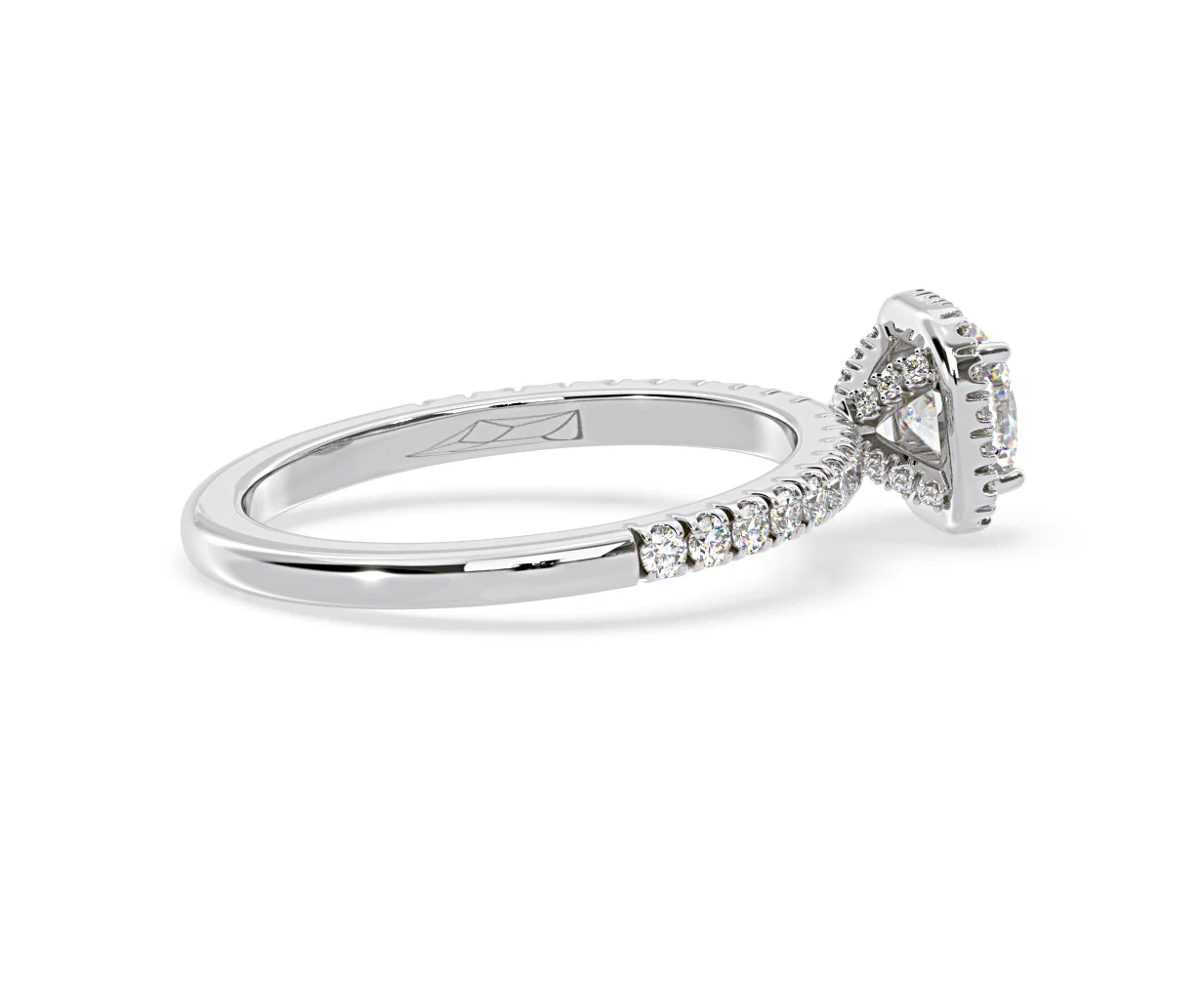 Beatrice Diamond Halo Engagement Ring 18K White Gold 1ct G/SI2 - Image 143