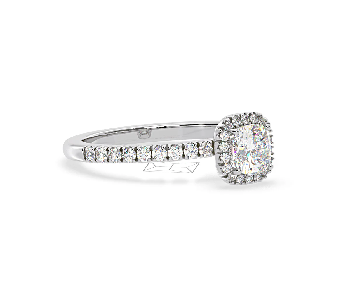 Beatrice Diamond Halo Engagement Ring 18K White Gold 1ct G/SI2 - Image 159
