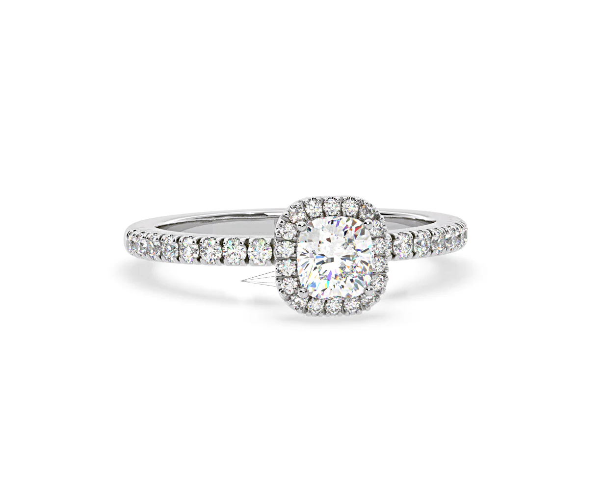 Beatrice Diamond Halo Engagement Ring 18K White Gold 1ct G/SI2 - Image 165