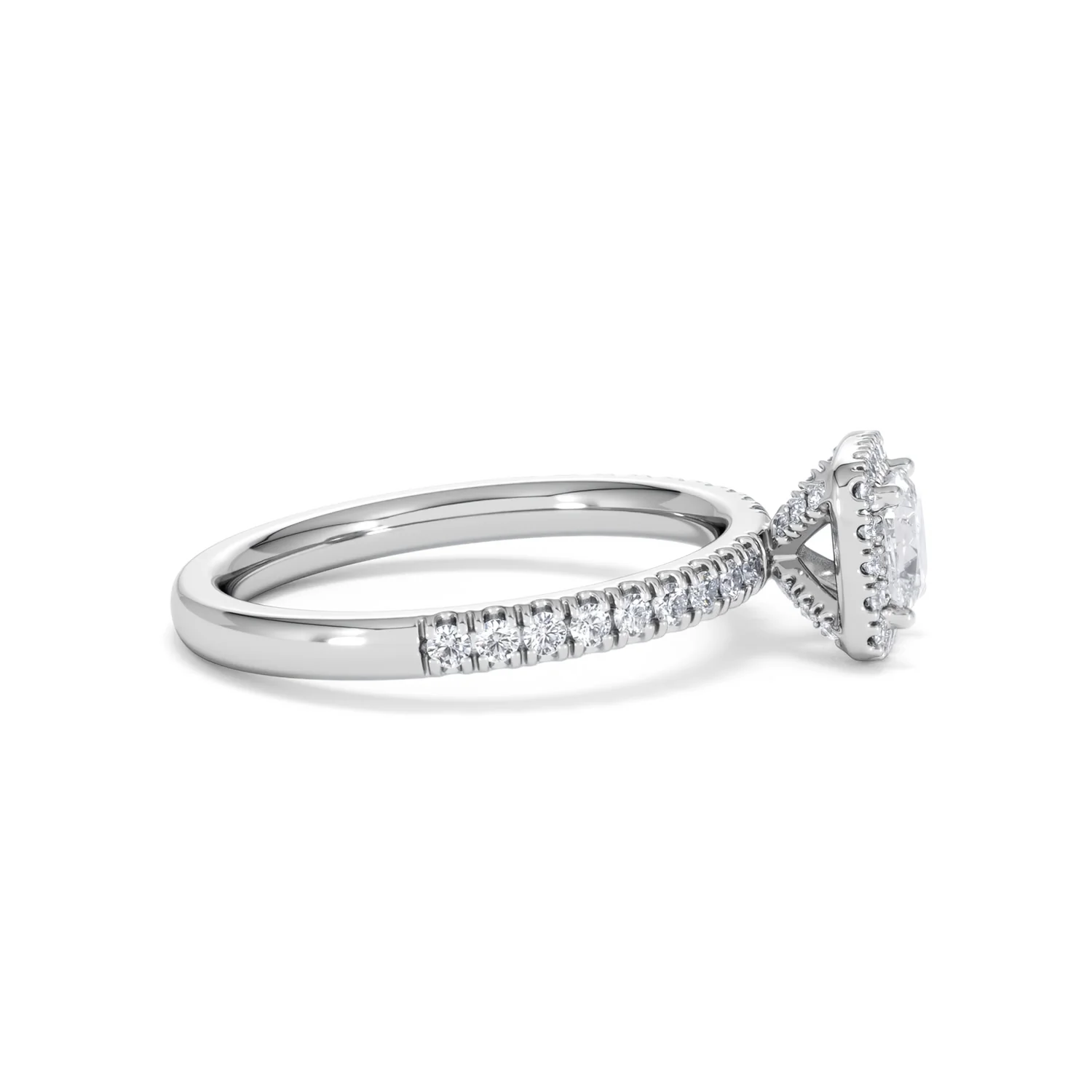Beatrice Diamond Halo Engagement Ring 18K White Gold 1ct G/SI2 - Image 26