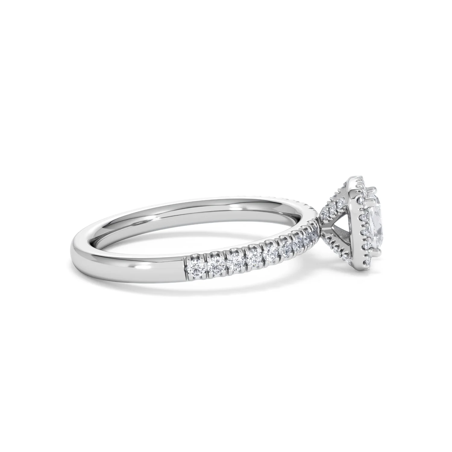 Beatrice Diamond Halo Engagement Ring 18K White Gold 1ct G/SI2 - Image 27