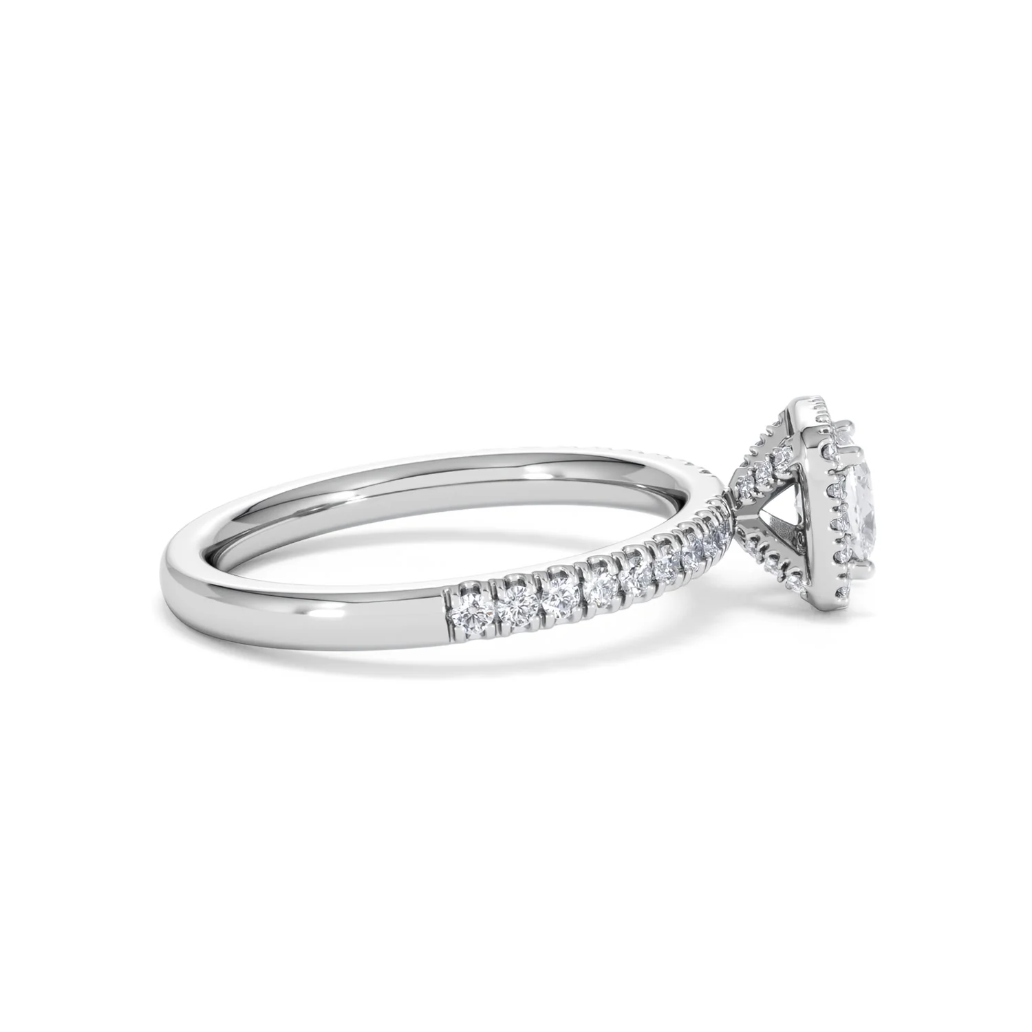 Beatrice Diamond Halo Engagement Ring 18K White Gold 1ct G/SI2 - Image 28