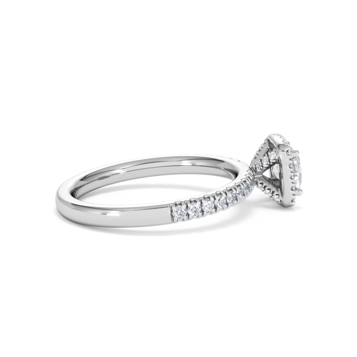Beatrice Diamond Halo Engagement Ring 18K White Gold 1ct G/SI2 - Image 30