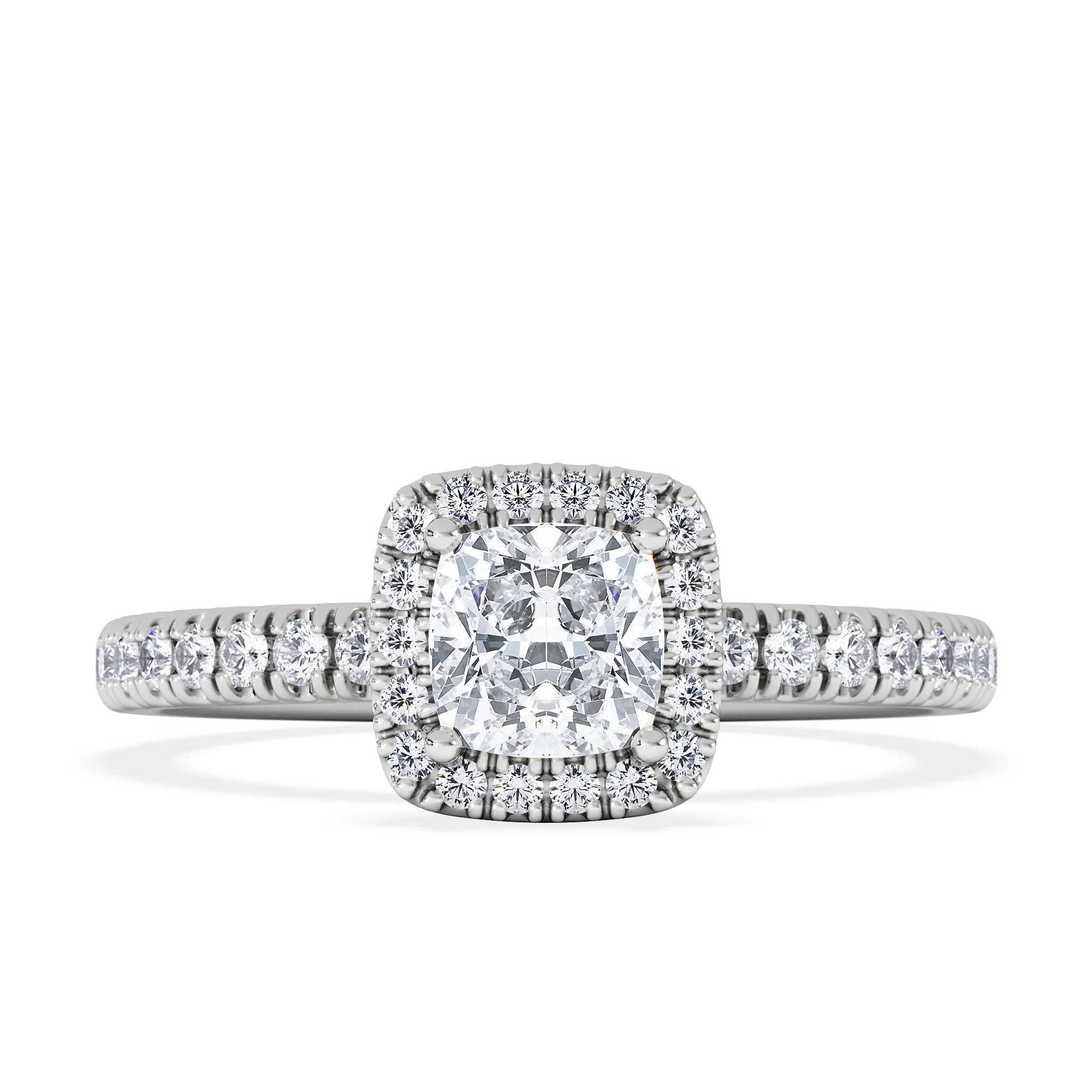 Beatrice Diamond Halo Engagement Ring 18K White Gold 1ct G/SI2 - Image 6