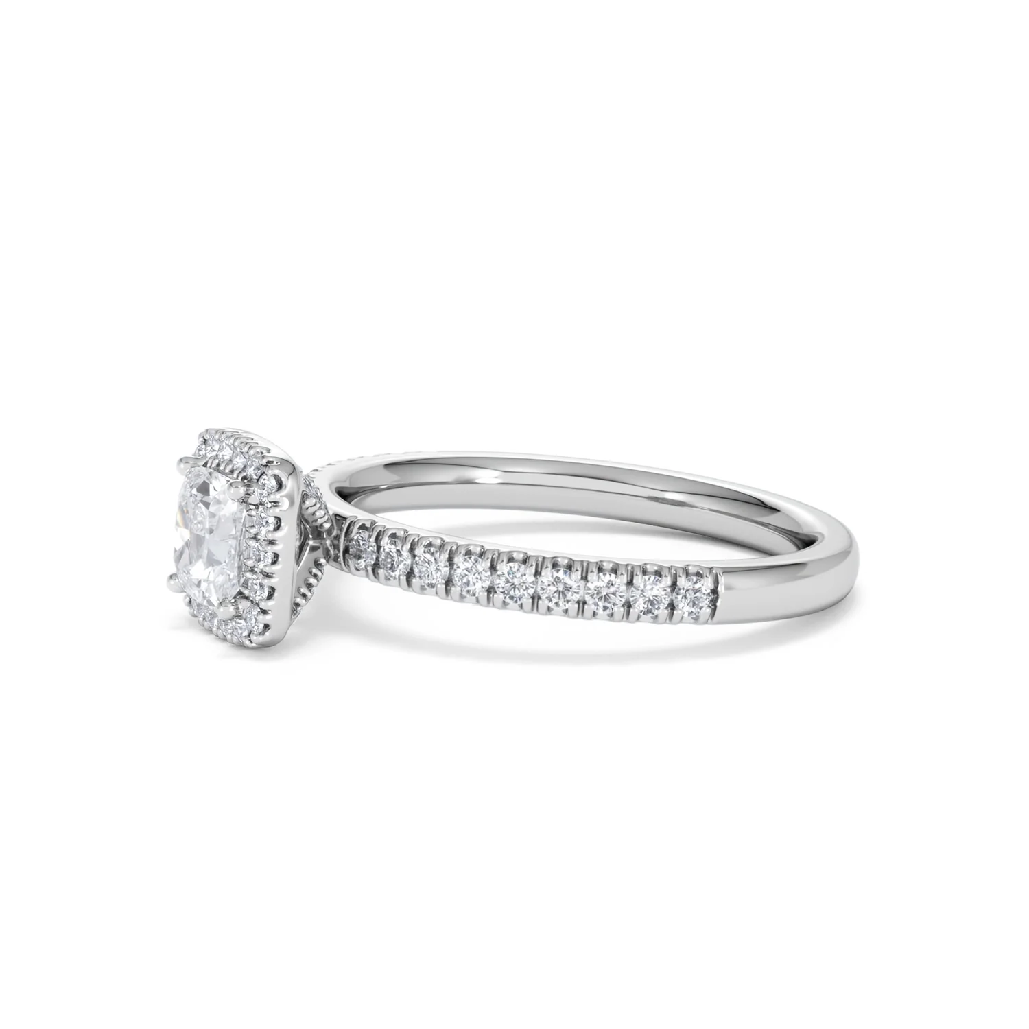 Beatrice Diamond Halo Engagement Ring 18K White Gold 1ct G/SI2 - Image 74
