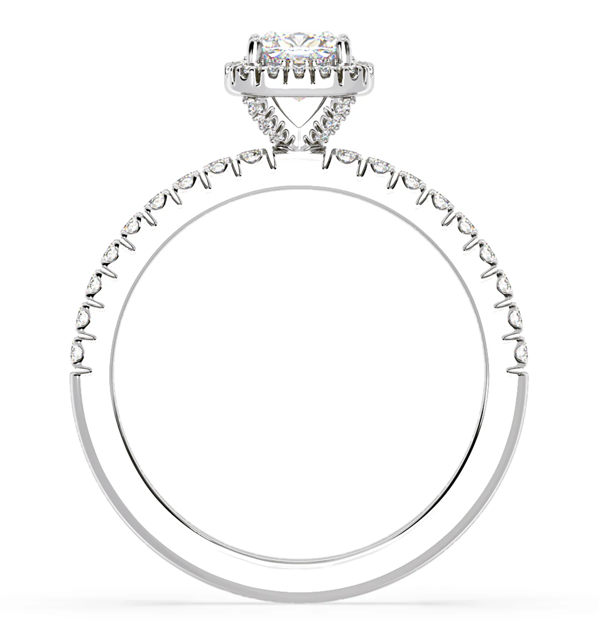 Beatrice Diamond Halo Engagement Ring 18K White Gold 1ct G/VS1 - Image 4
